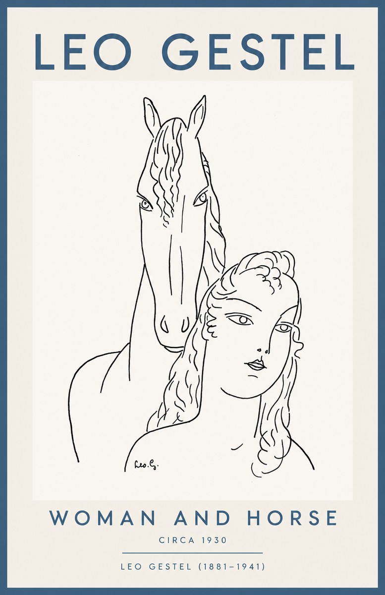 Leo Gestel Woman and Horse No2 - Plakát
