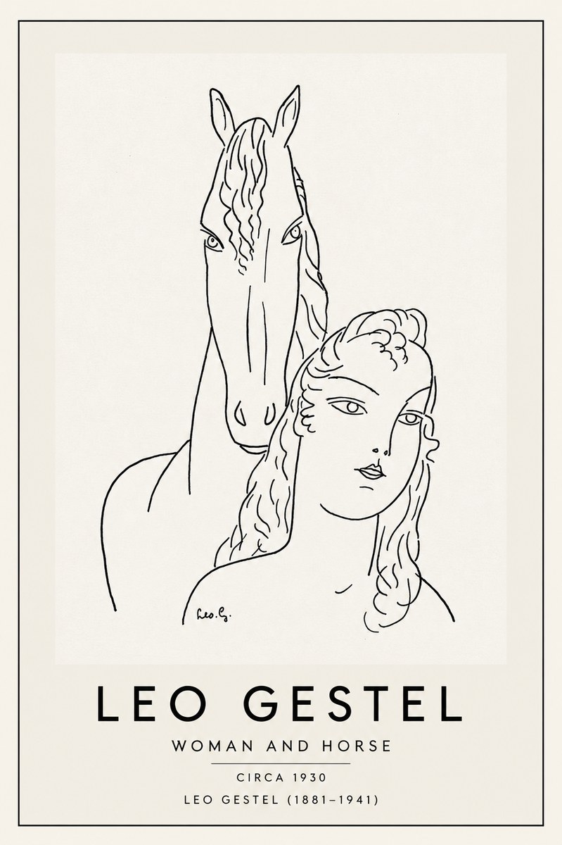 Leo Gestel Woman and Horse No3 - Plakát