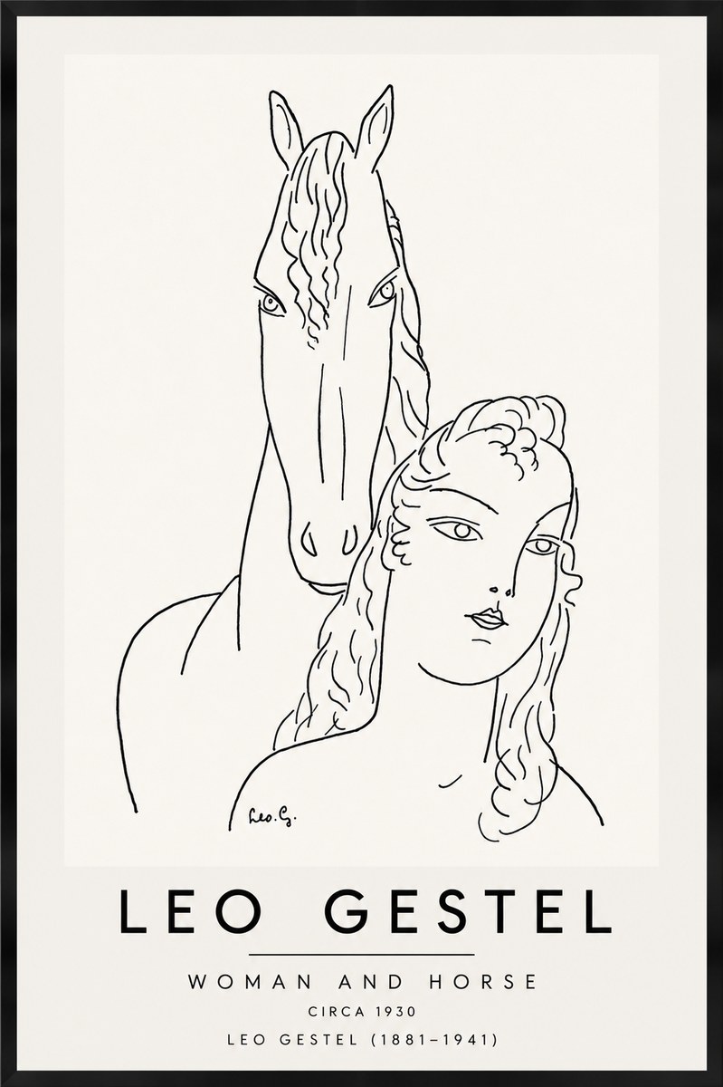 Leo Gestel Woman and Horse No6 - Plakát
