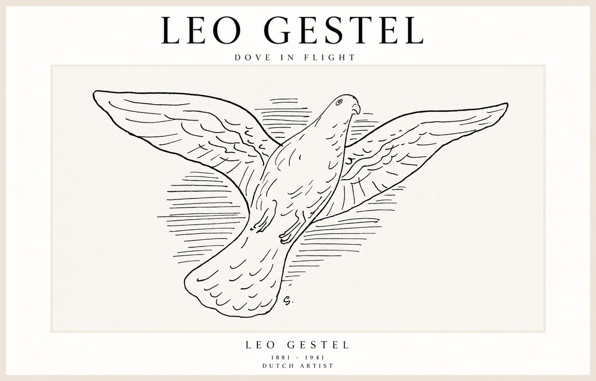 Leo Gestel Dove in Flight No1 - Plakát