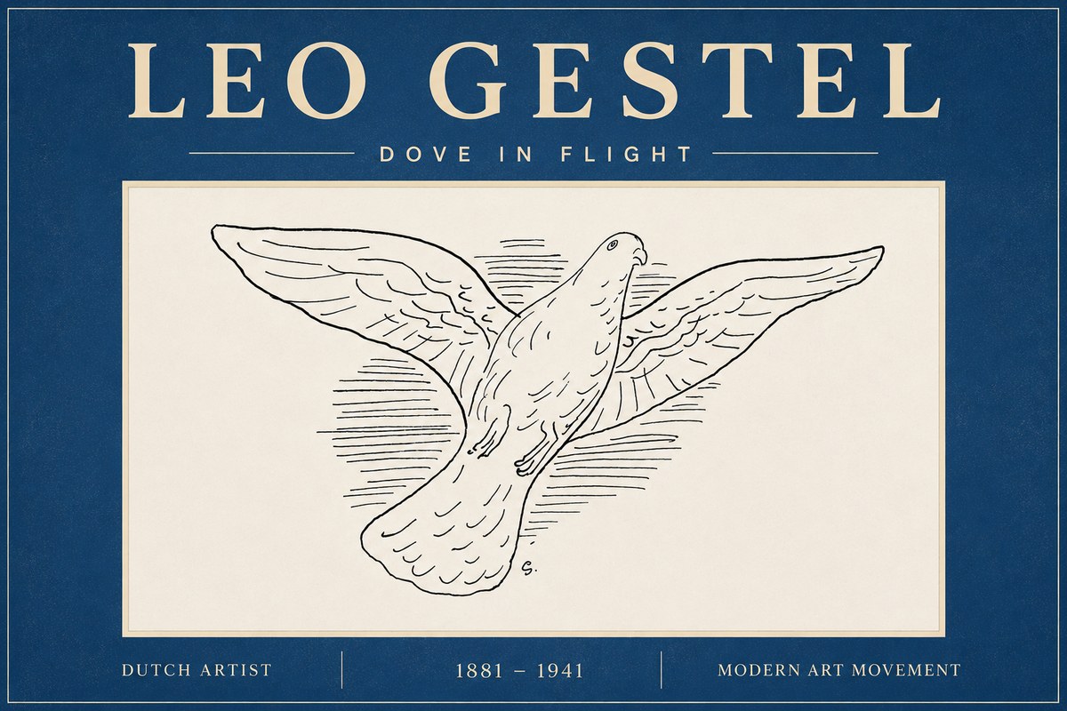 Leo Gestel Dove in Flight No6 - Plakát