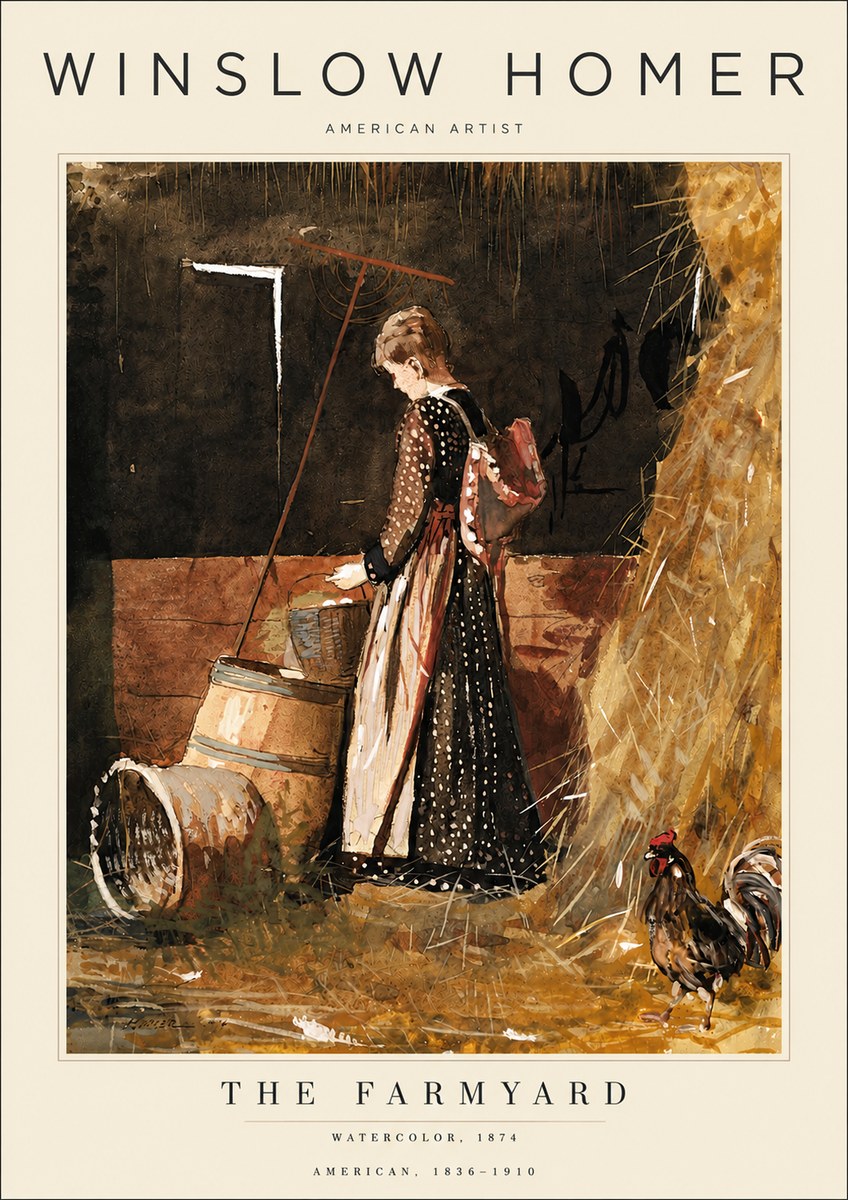Winslow Homer The Farmyard No5 - Plakát
