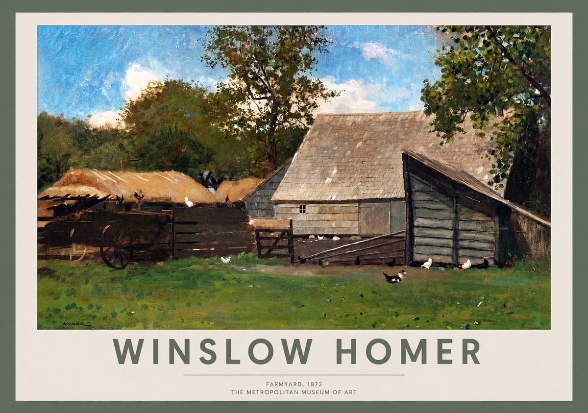 Winslow Homer Farmyard, 1872 No2 - Plakát