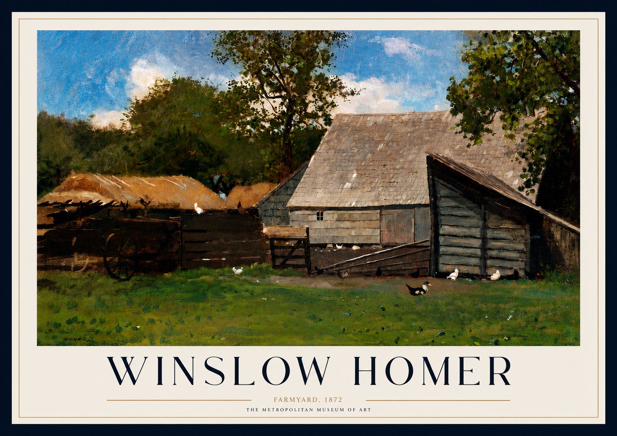 Winslow Homer Farmyard, 1872 No3 - Plakát
