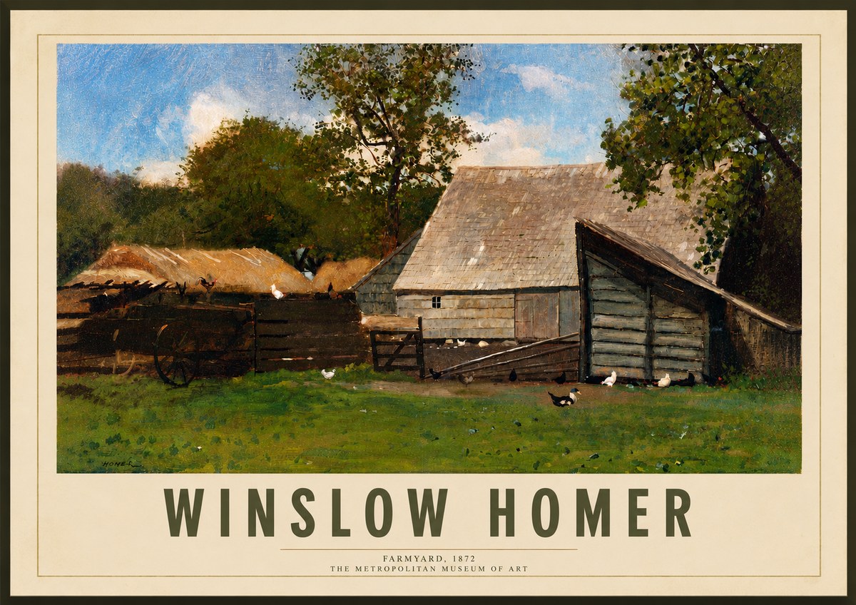 Winslow Homer Farmyard, 1872 No4 - Plakát