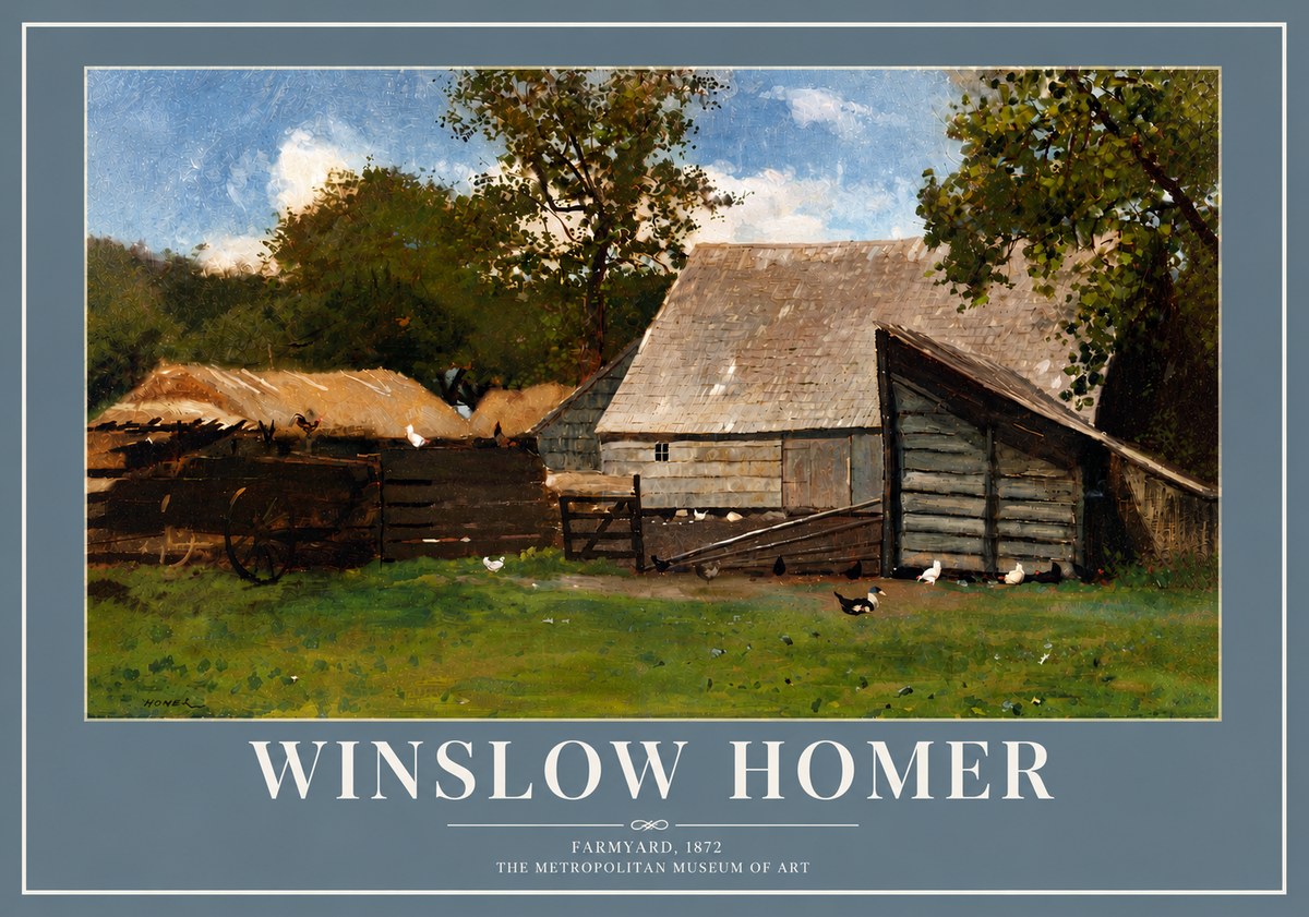 Winslow Homer Farmyard, 1872 No5 - Plakát
