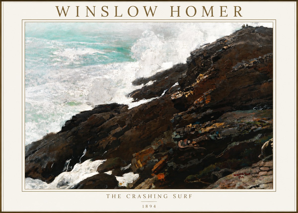 Winslow Homer The Crashing Surf No3 - Plakát