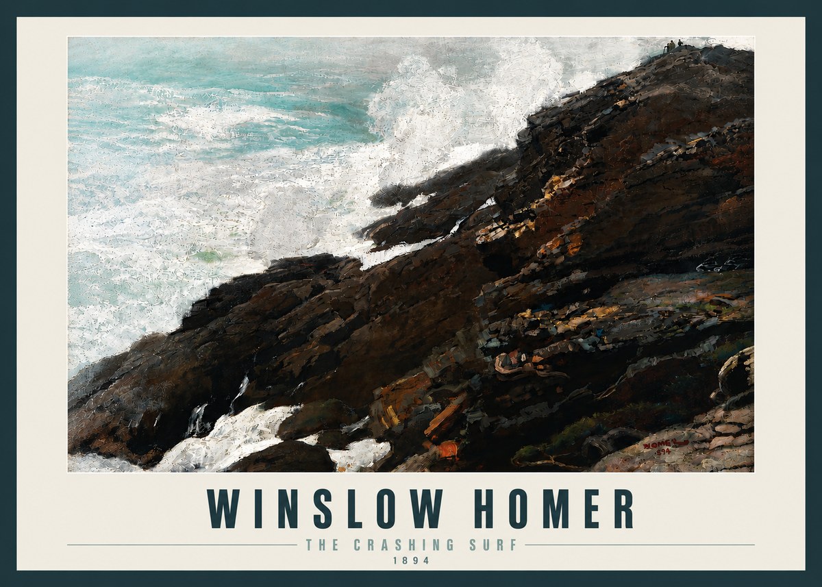 Winslow Homer The Crashing Surf No4 - Plakát
