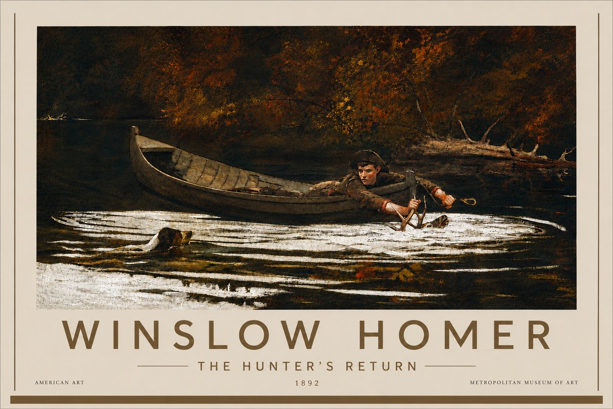 Winslow Homer The Hunter's Return No6 - Plakát
