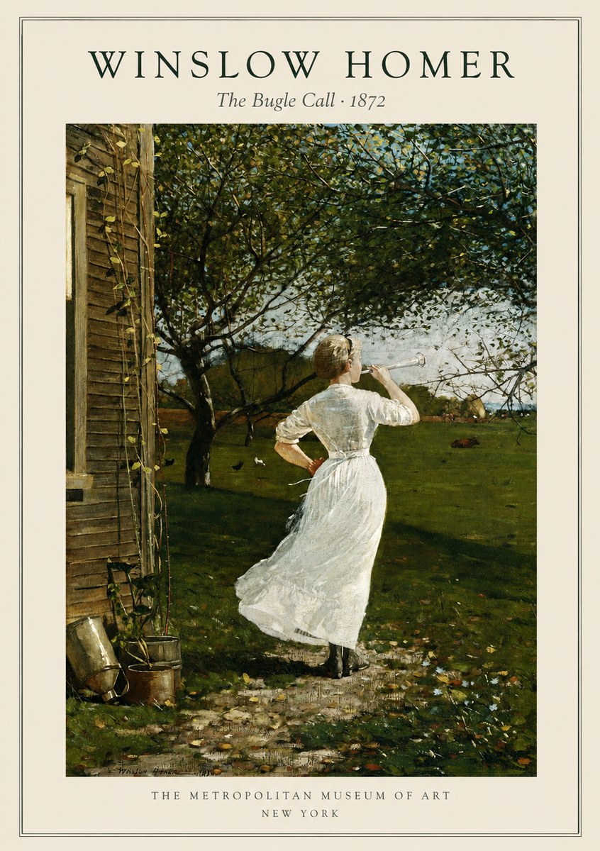Winslow Homer The Bugle Call No1 - Plakát