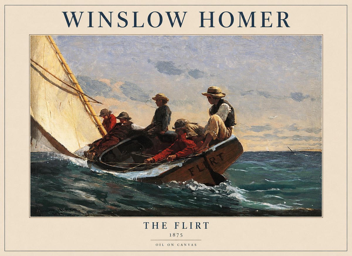 Winslow Homer The Flirt No1 - Plakát
