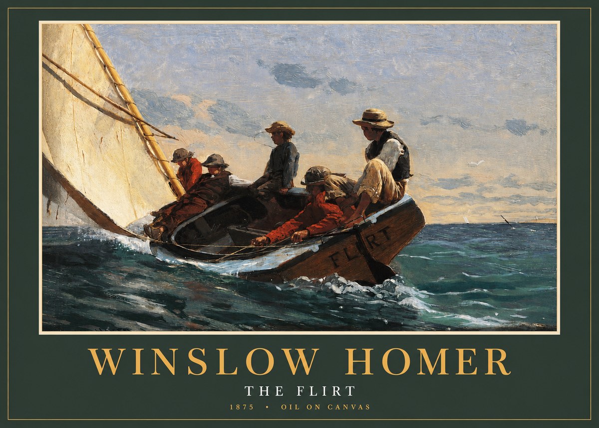 Winslow Homer The Flirt No2 - Plakát