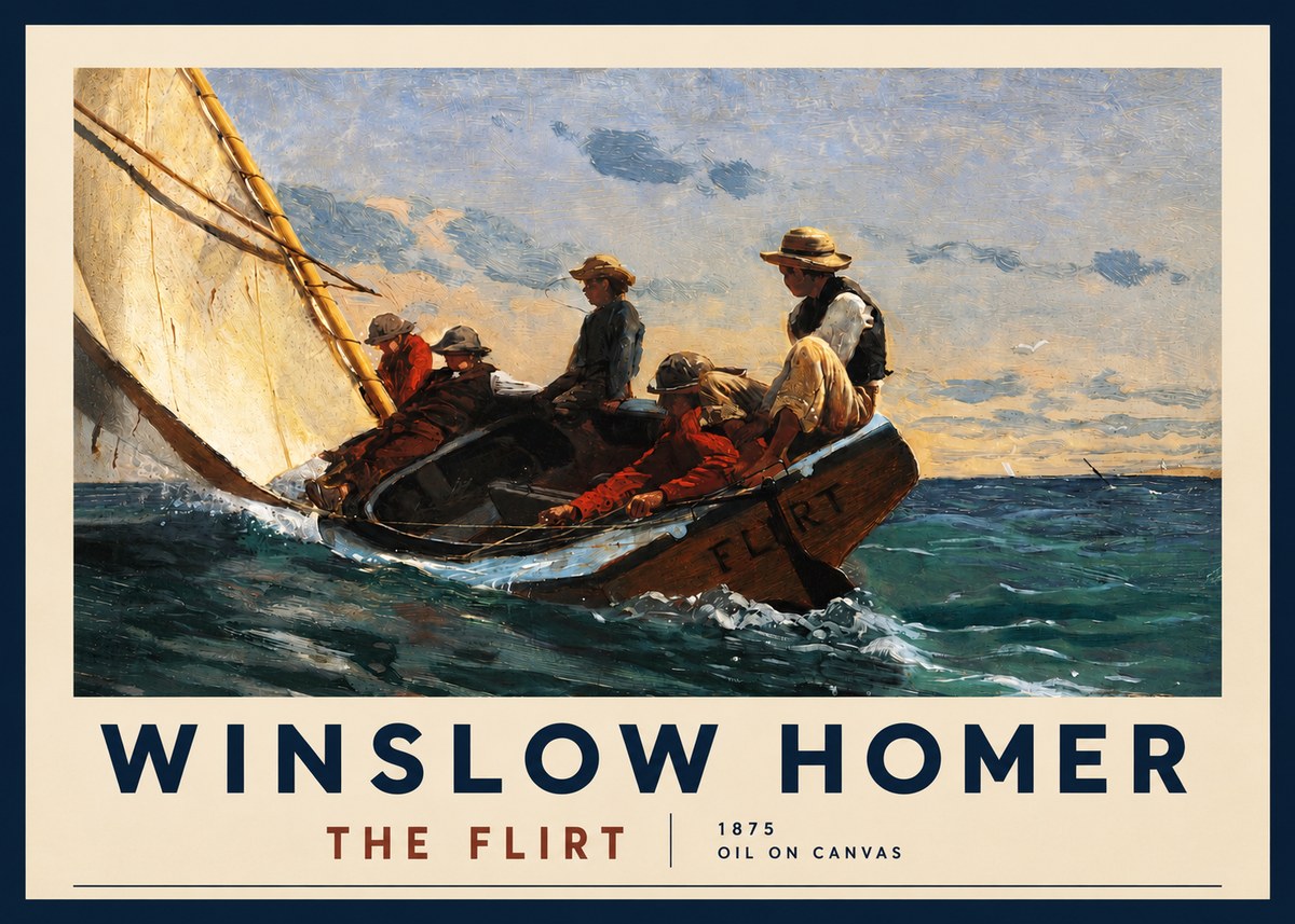 Winslow Homer The Flirt No3 - Plakát