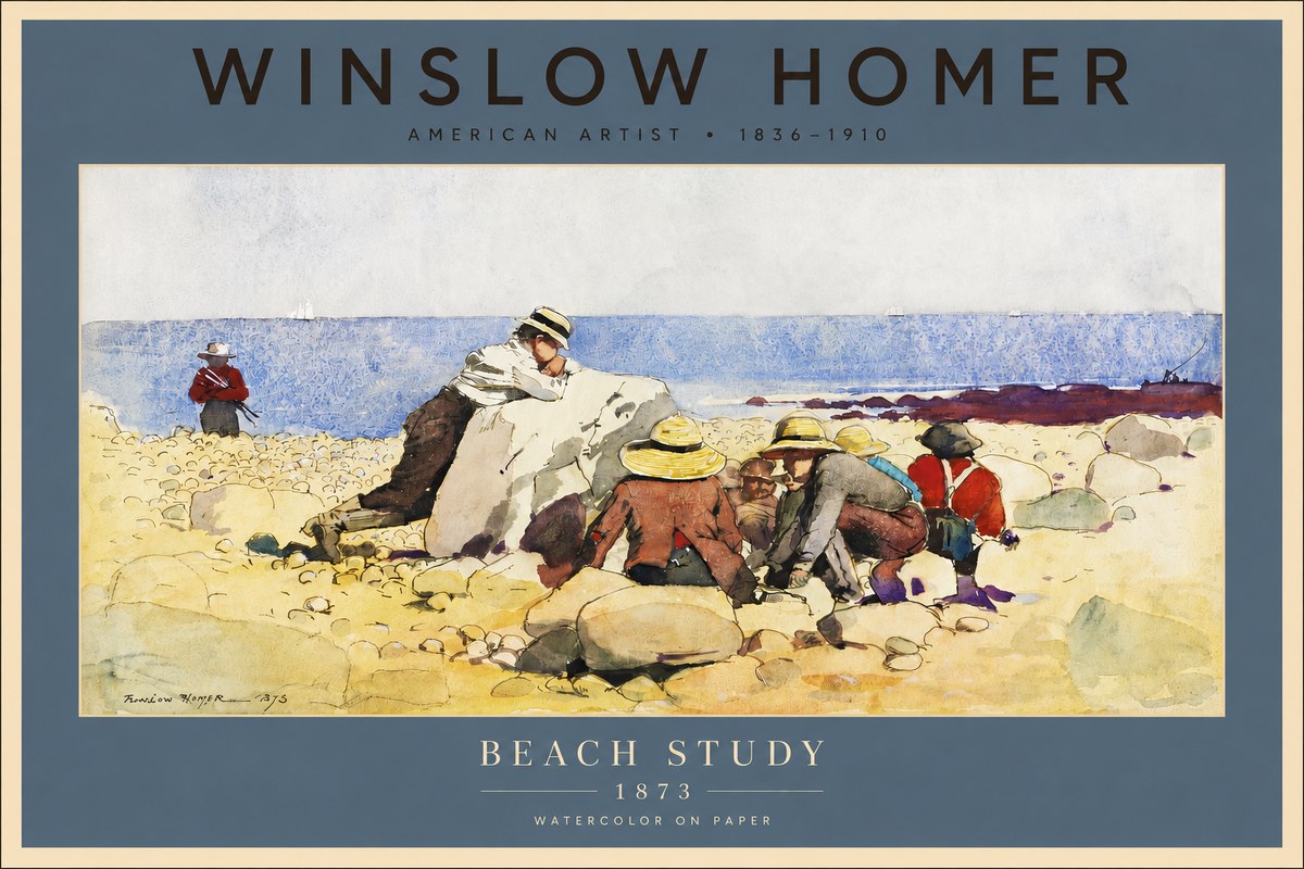 Winslow Homer Beach Study No2 - Plakát