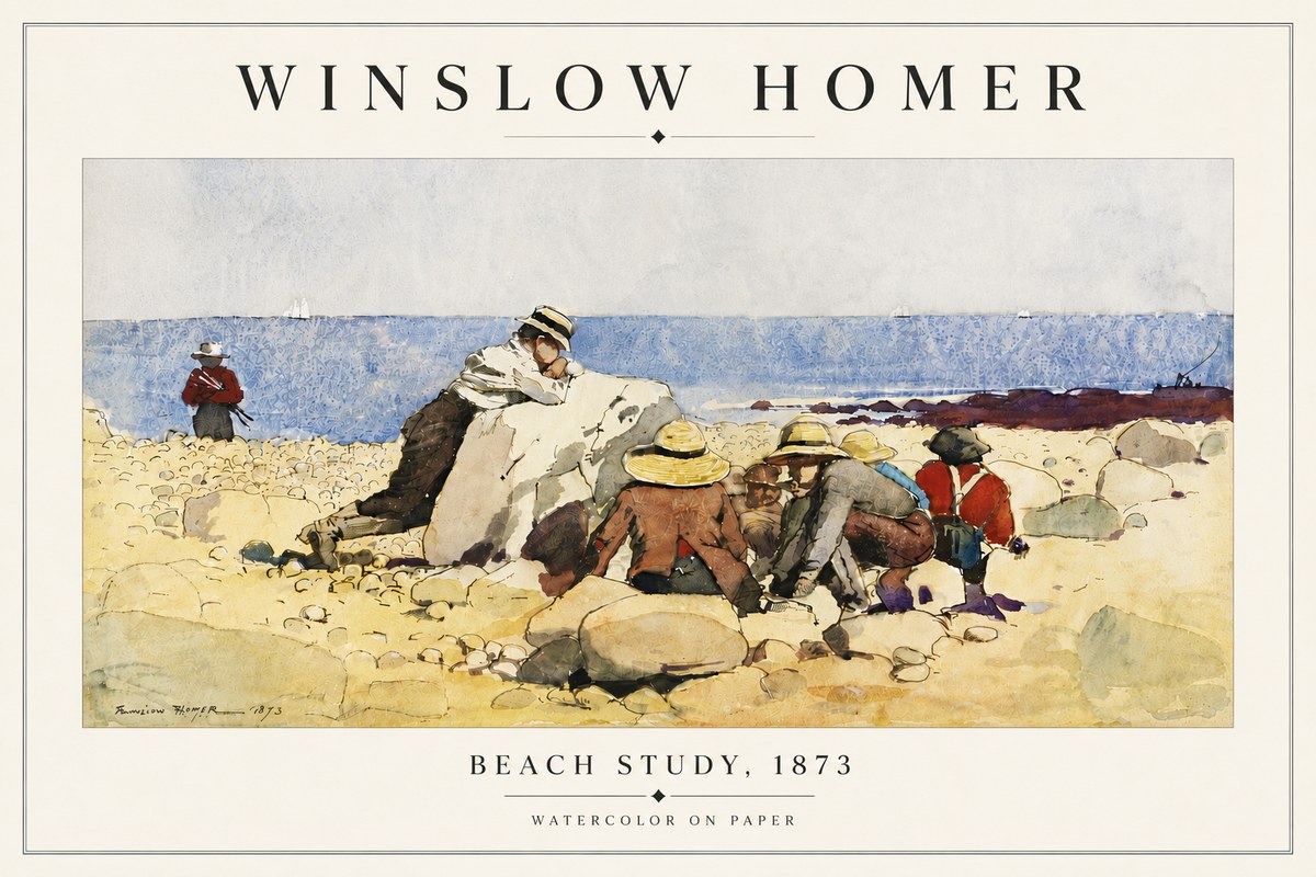 Winslow Homer Beach Study No6 - Plakát