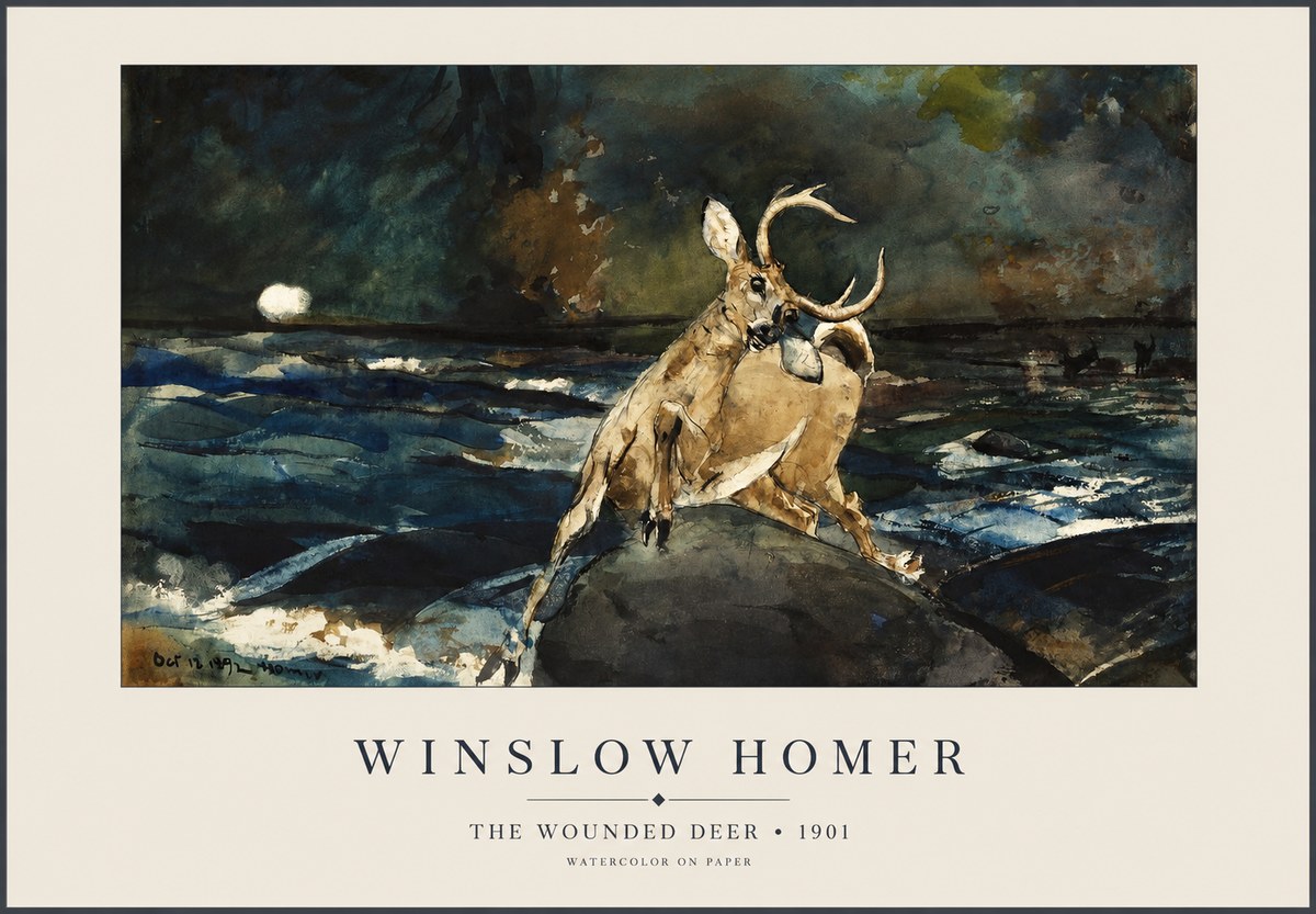 Winslow Homer The Wounded Deer No1 - Plakát