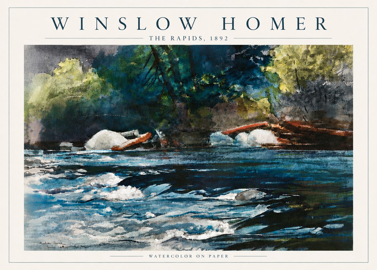 Winslow Homer The Rapids No6 - Plakát