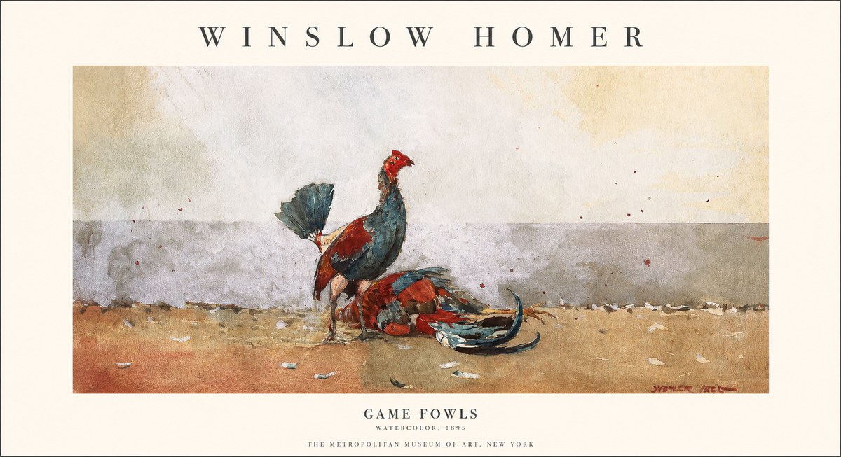 Winslow Homer Game Fowls No1 - Plakát
