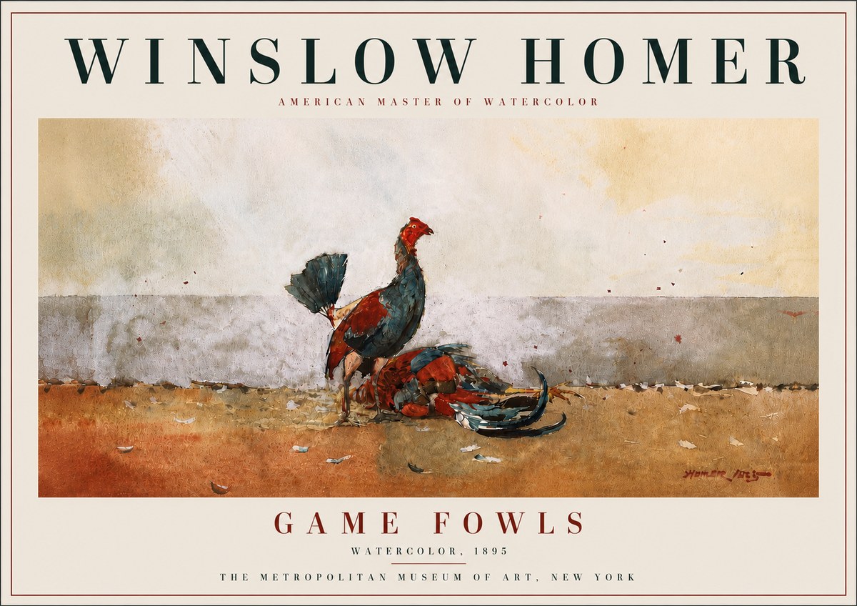 Winslow Homer Game Fowls No5 - Plakát