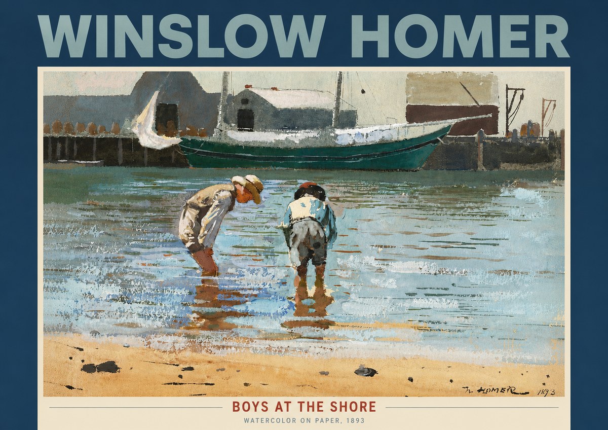Winslow Homer Boys at the Shore No2 - Plakát