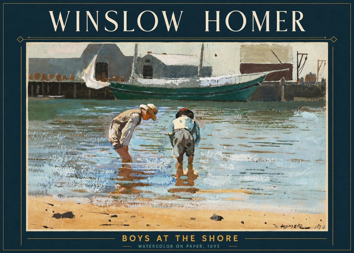 Winslow Homer Boys at the Shore No5 - Plakát