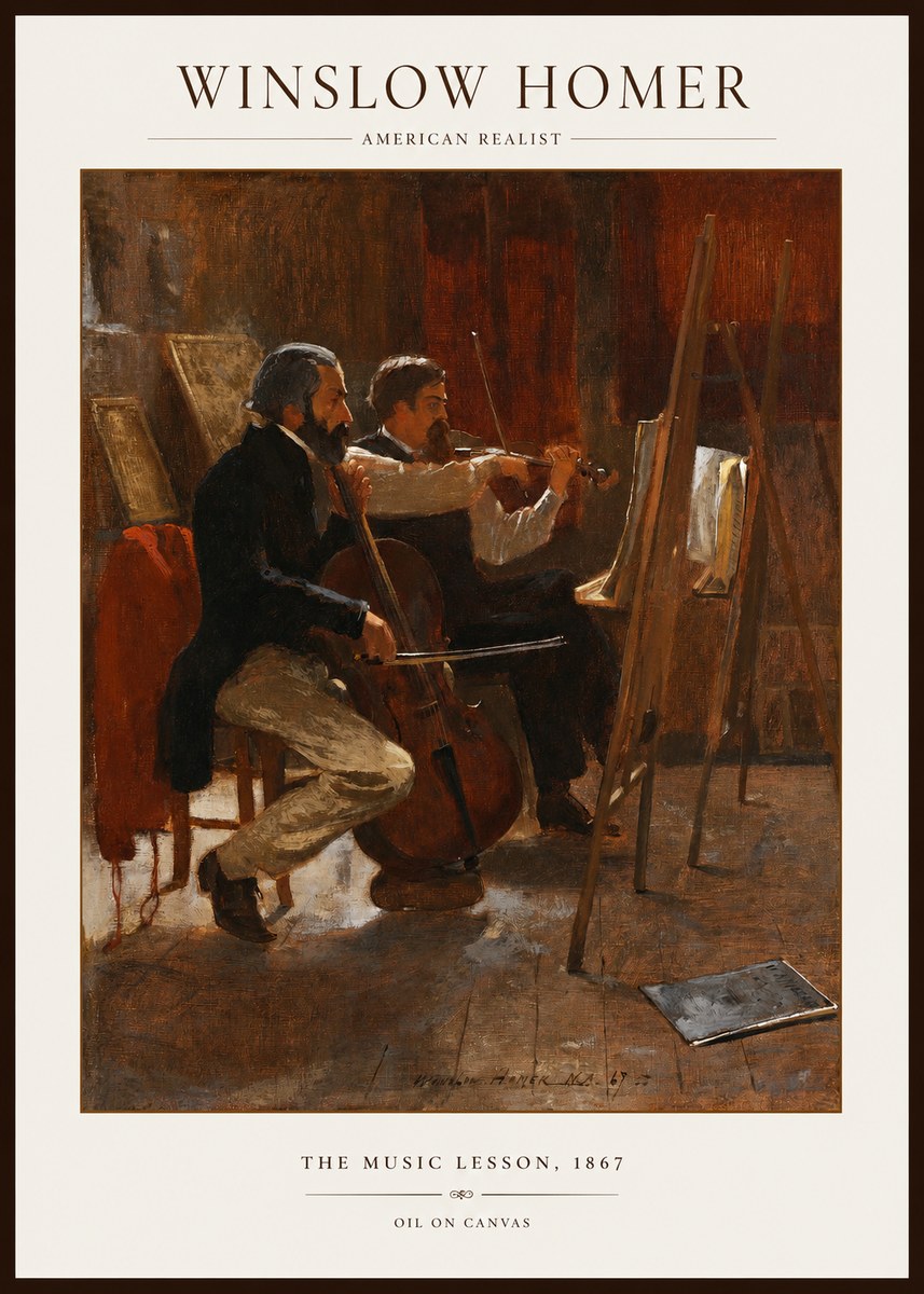 Winslow Homer The Music Lesson, 1867 No1 - Plakát
