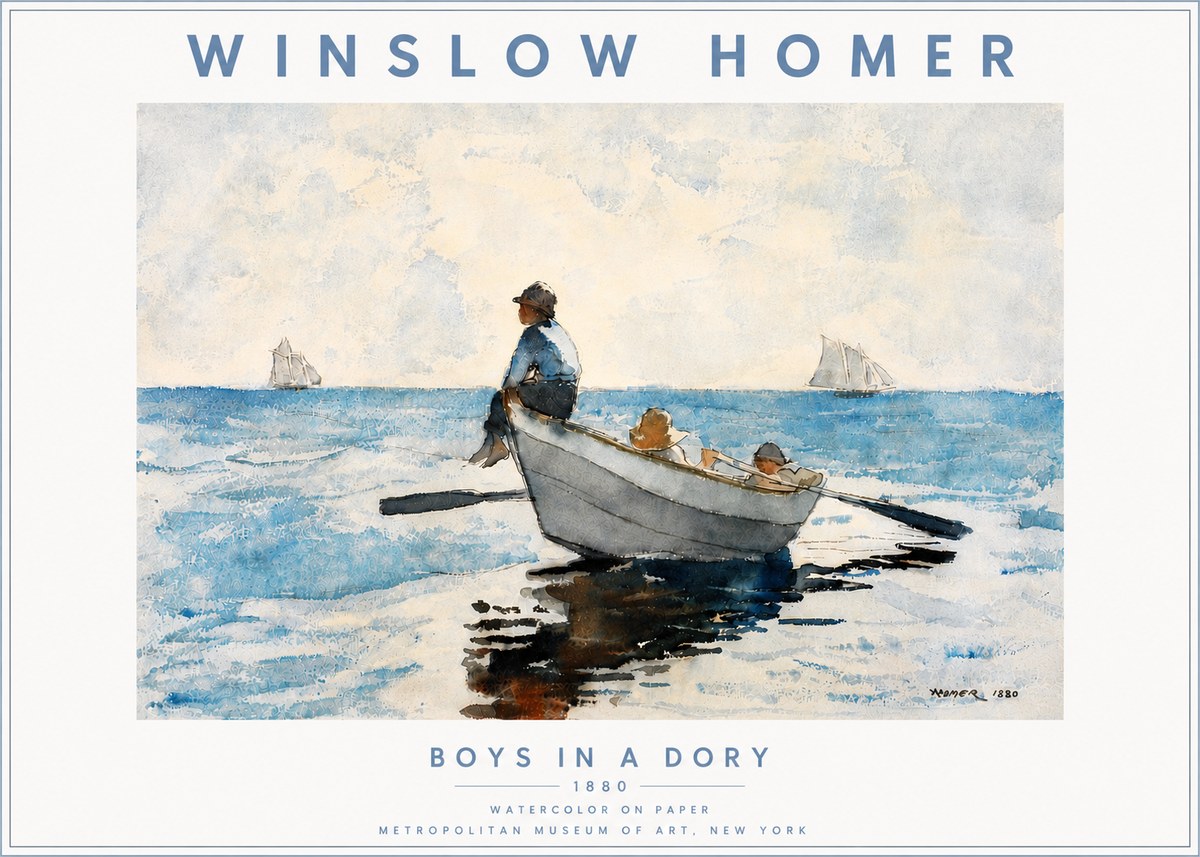 Winslow Homer Boys in a Dory I No5 - Plakát