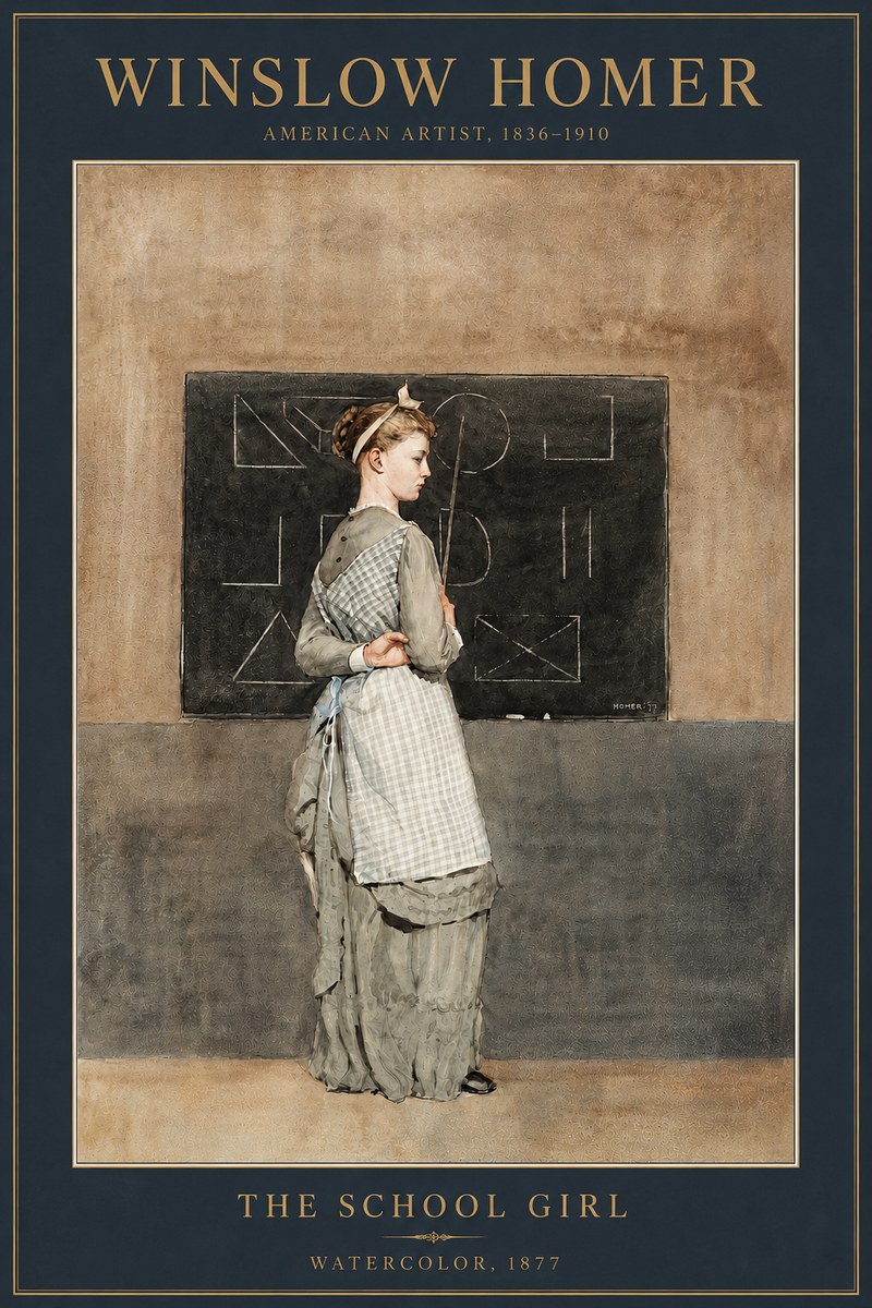 Winslow Homer The School Girl No3 - Plakát
