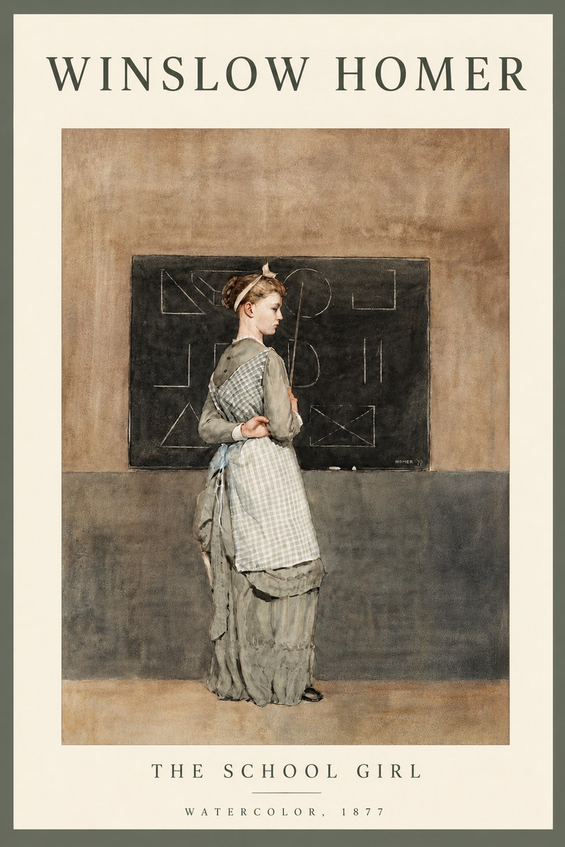 Winslow Homer The School Girl No4 - Plakát