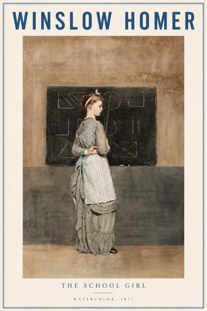 Winslow Homer The School Girl No5 - Plakát