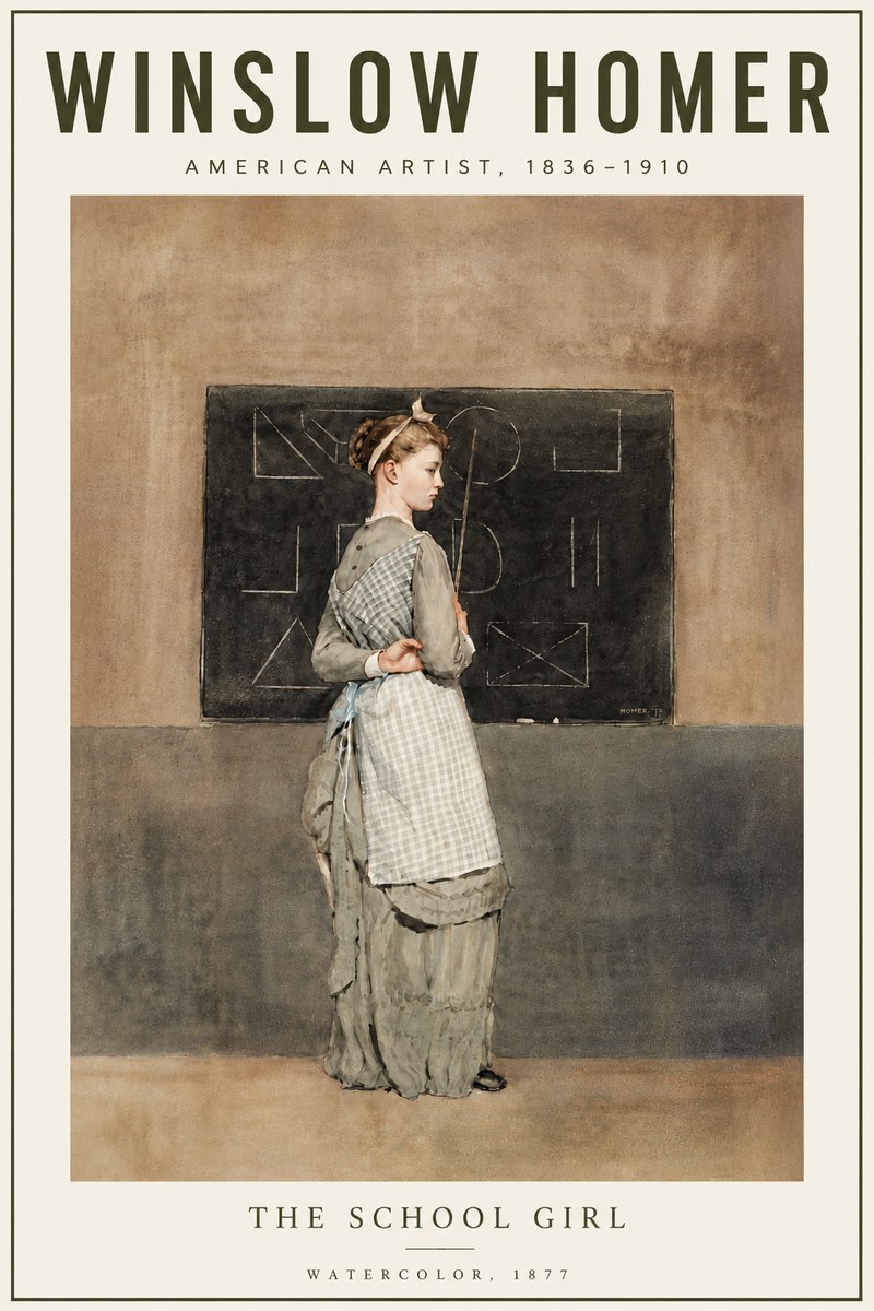Winslow Homer The School Girl No6 - Plakát