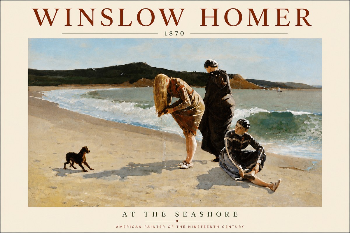 Winslow Homer At the Seashore No6 - Plakát