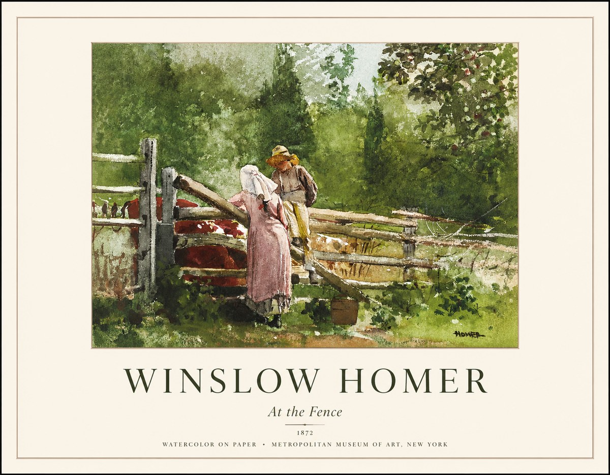 Winslow Homer At the Fence No1 - Plakát