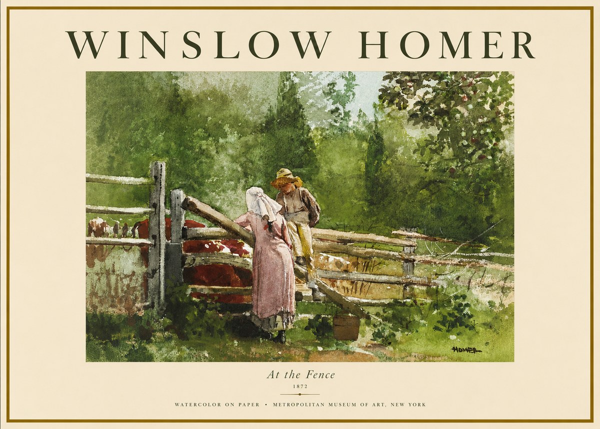Winslow Homer At the Fence No2 - Plakát