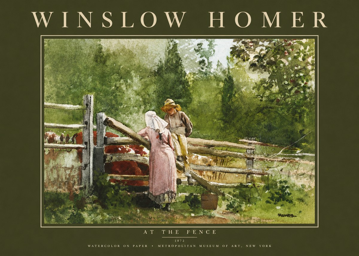 Winslow Homer At the Fence No4 - Plakát