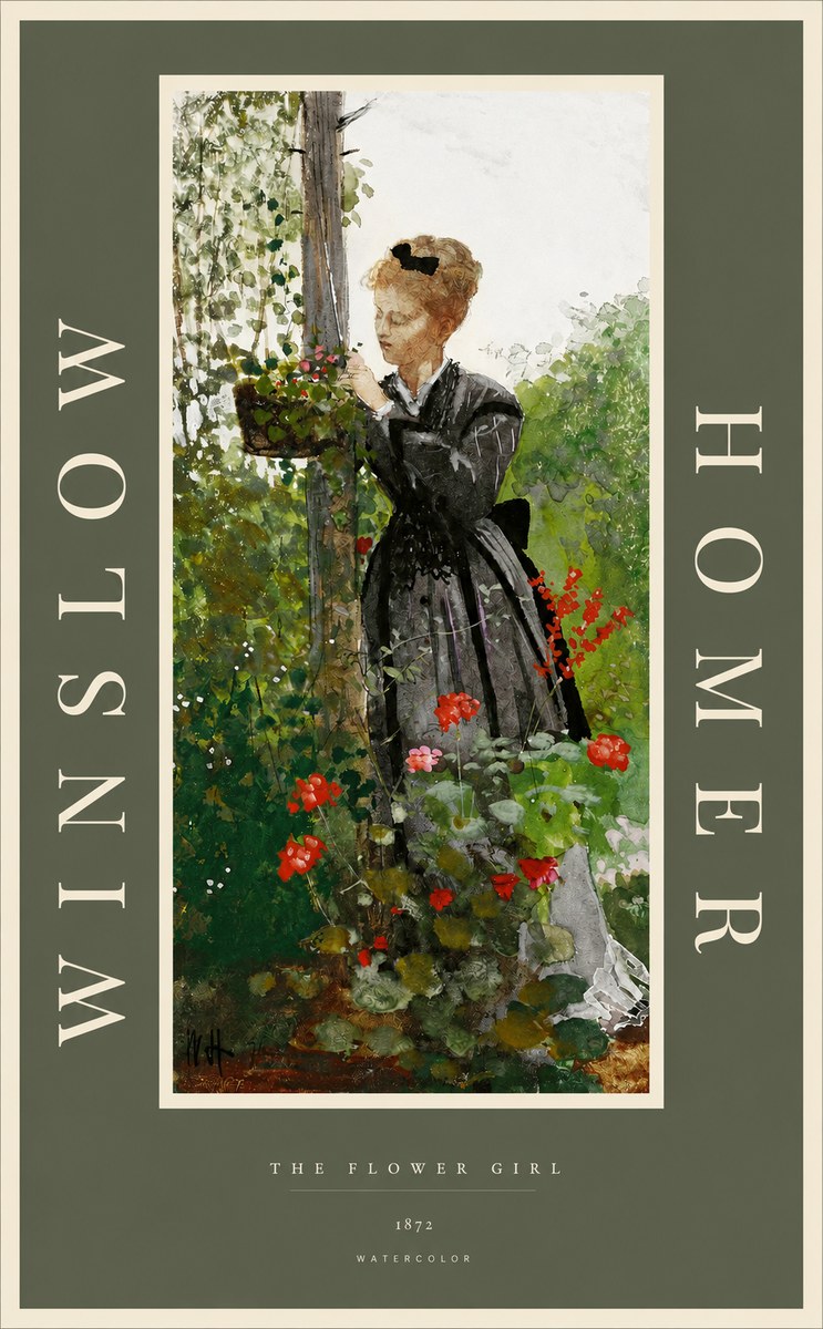 Winslow Homer The Flower Girl No2 - Plakát