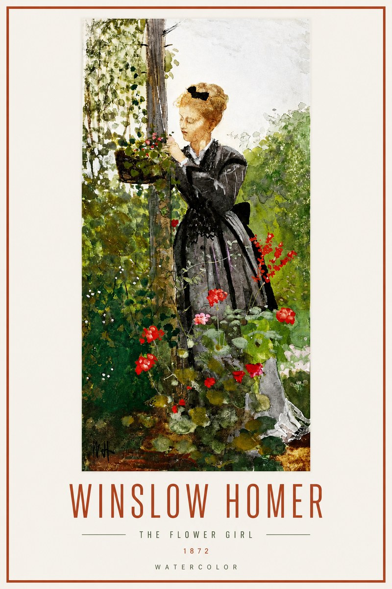 Winslow Homer The Flower Girl No3 - Plakát