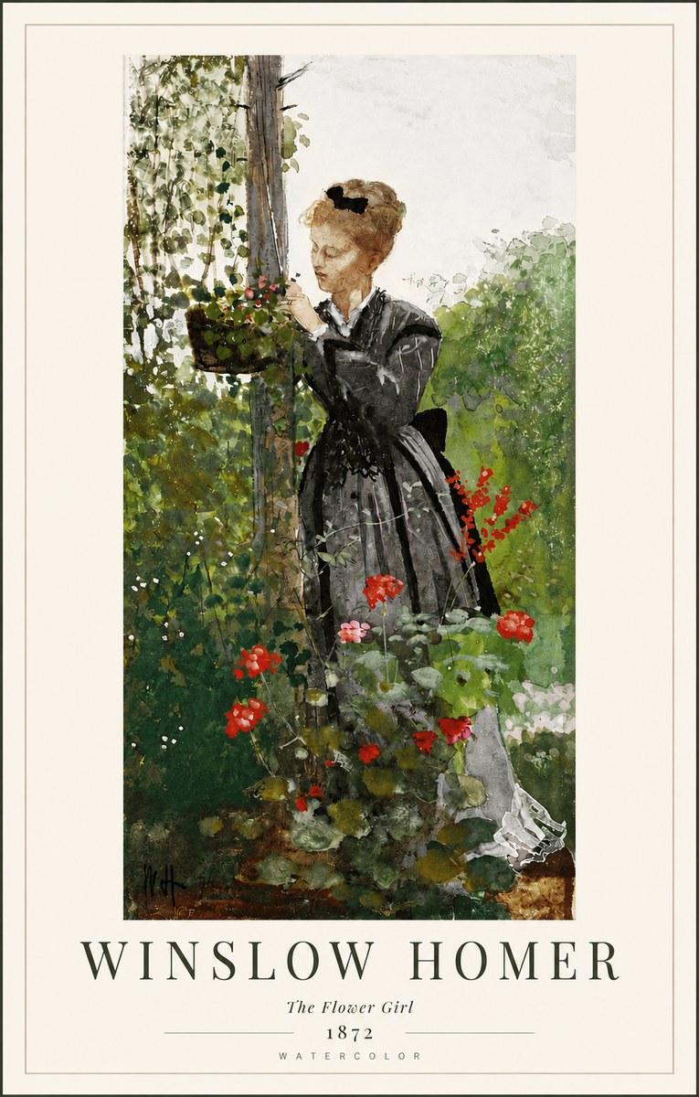 Winslow Homer The Flower Girl No4 - Plakát