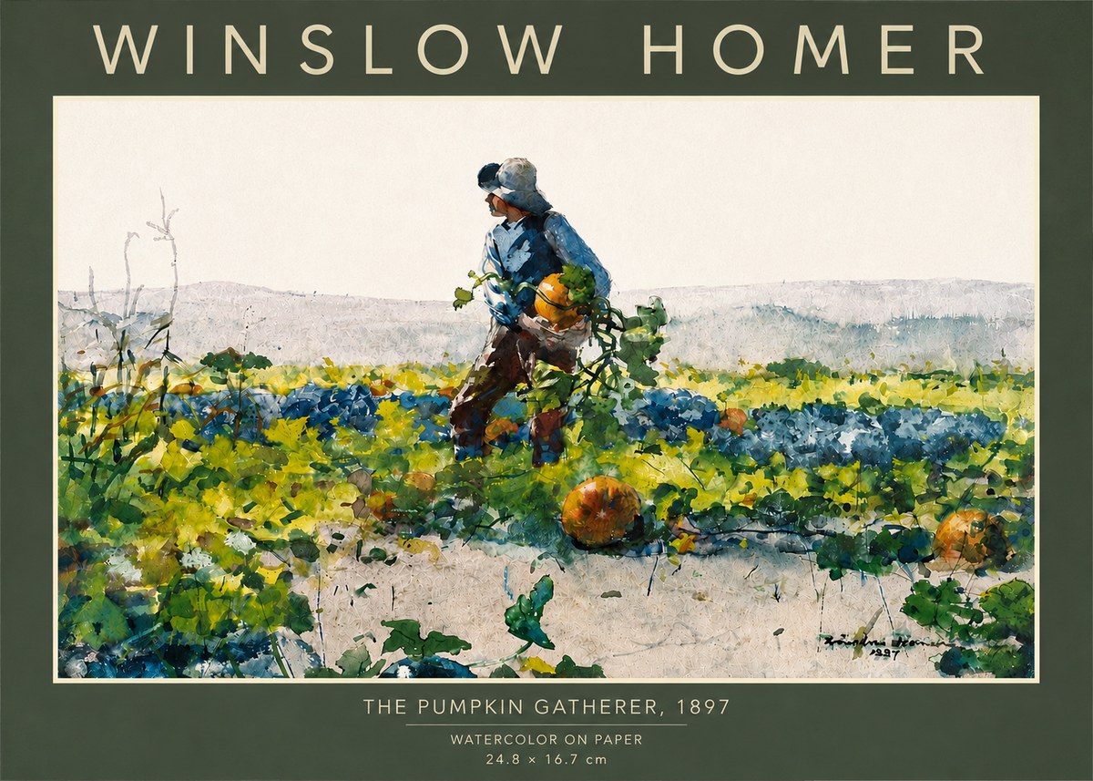 Winslow Homer The Pumpkin Gatherer, 1897 No4 - Plakát