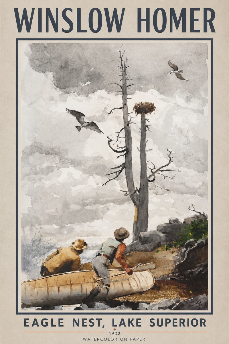 Winslow Homer Eagle Nest, Lake Superior No2 - Plakát