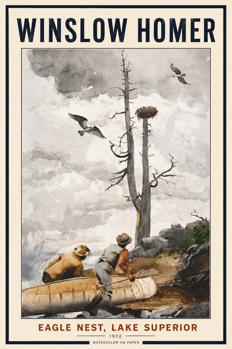 Winslow Homer Eagle Nest, Lake Superior No5 - Plakát