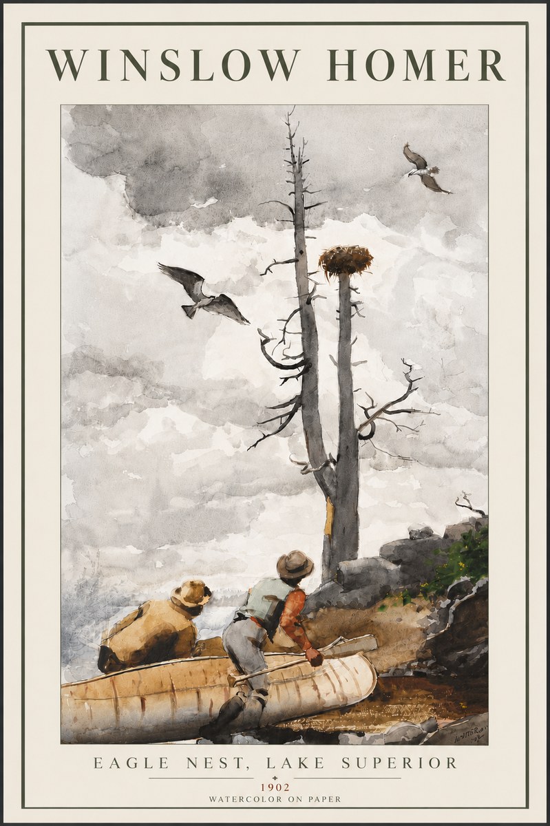 Winslow Homer Eagle Nest, Lake Superior No6 - Plakát