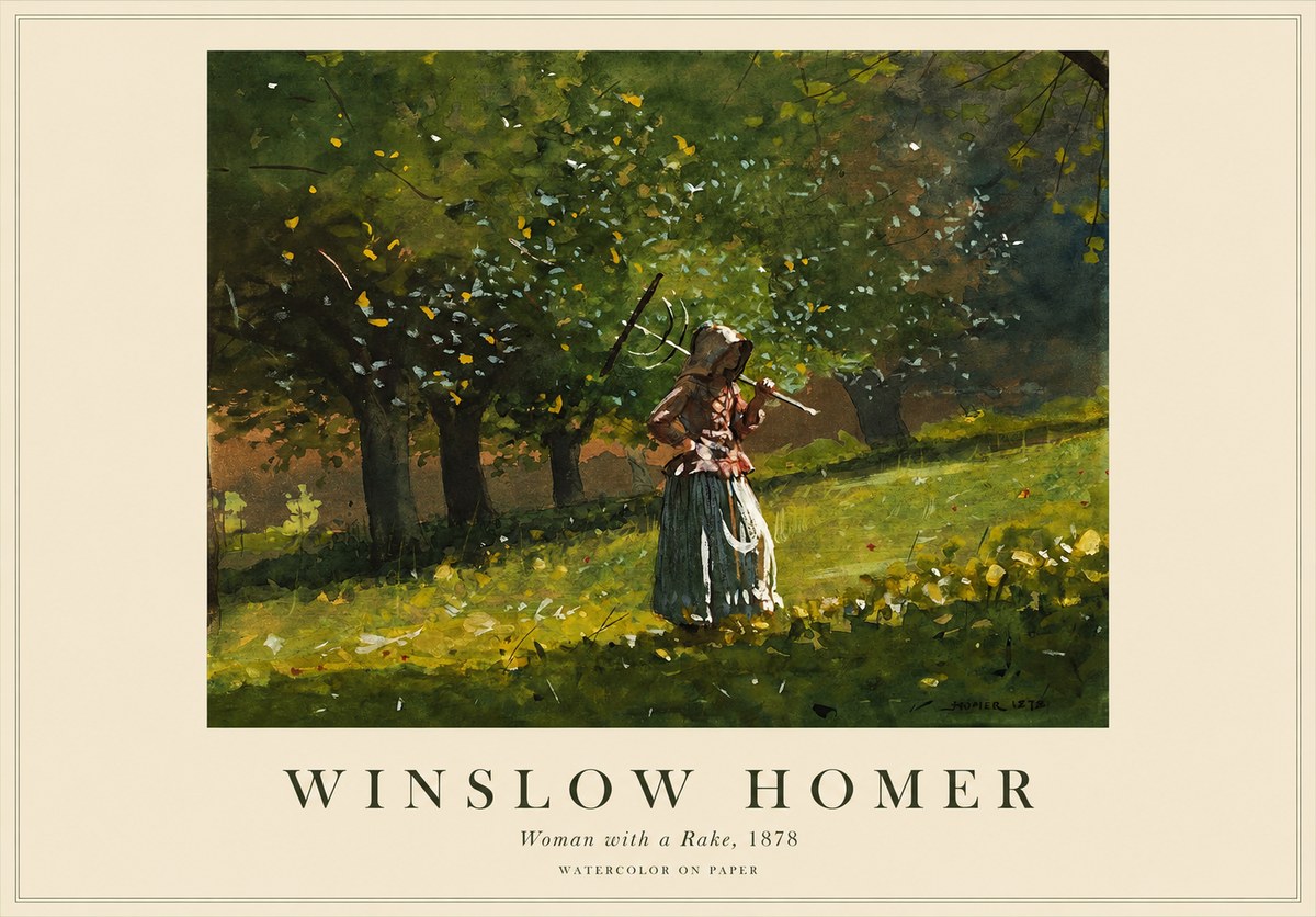 Winslow Homer Woman with a Rake, 1878 No1 - Plakát