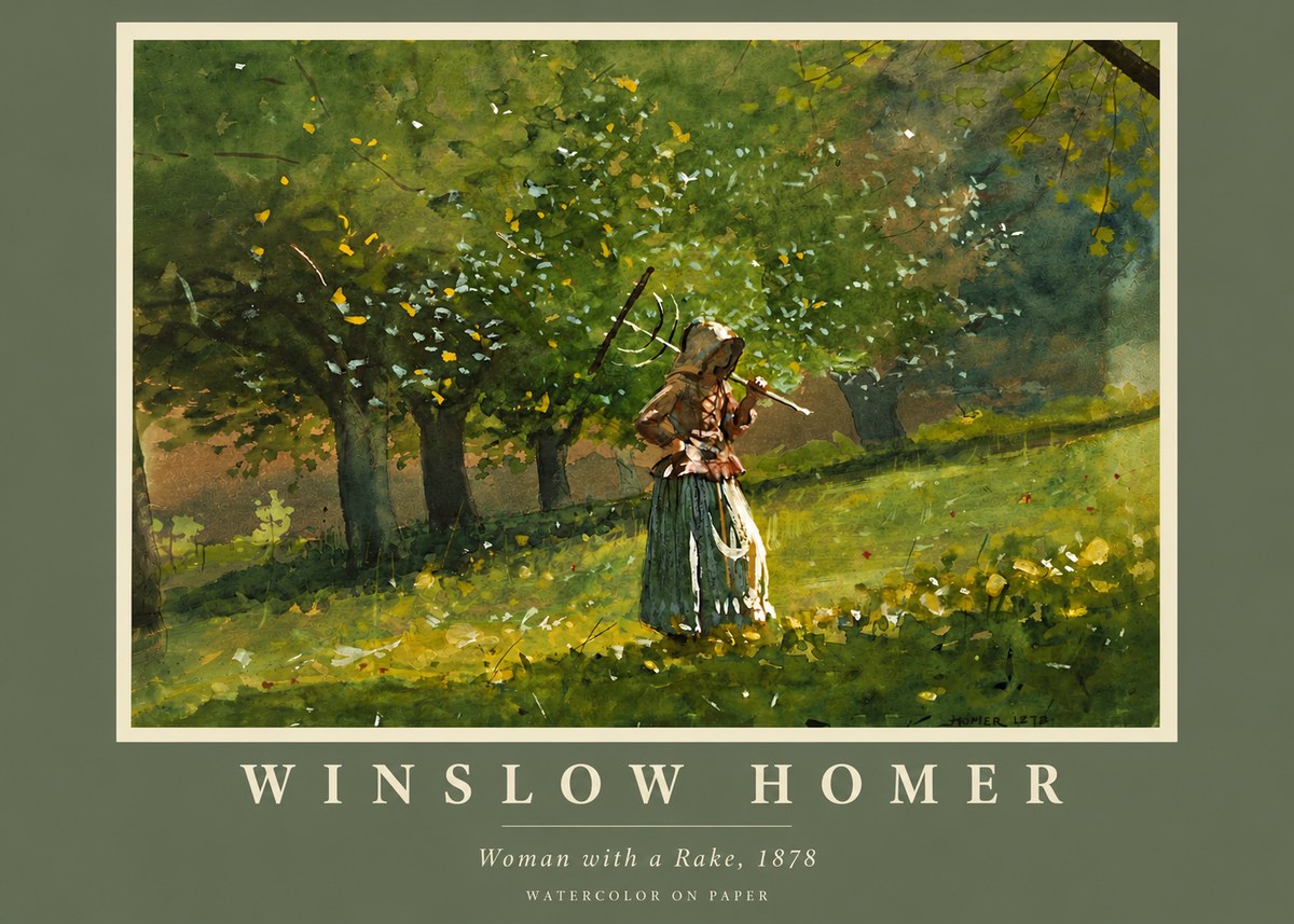 Winslow Homer Woman with a Rake, 1878 No5 - Plakát