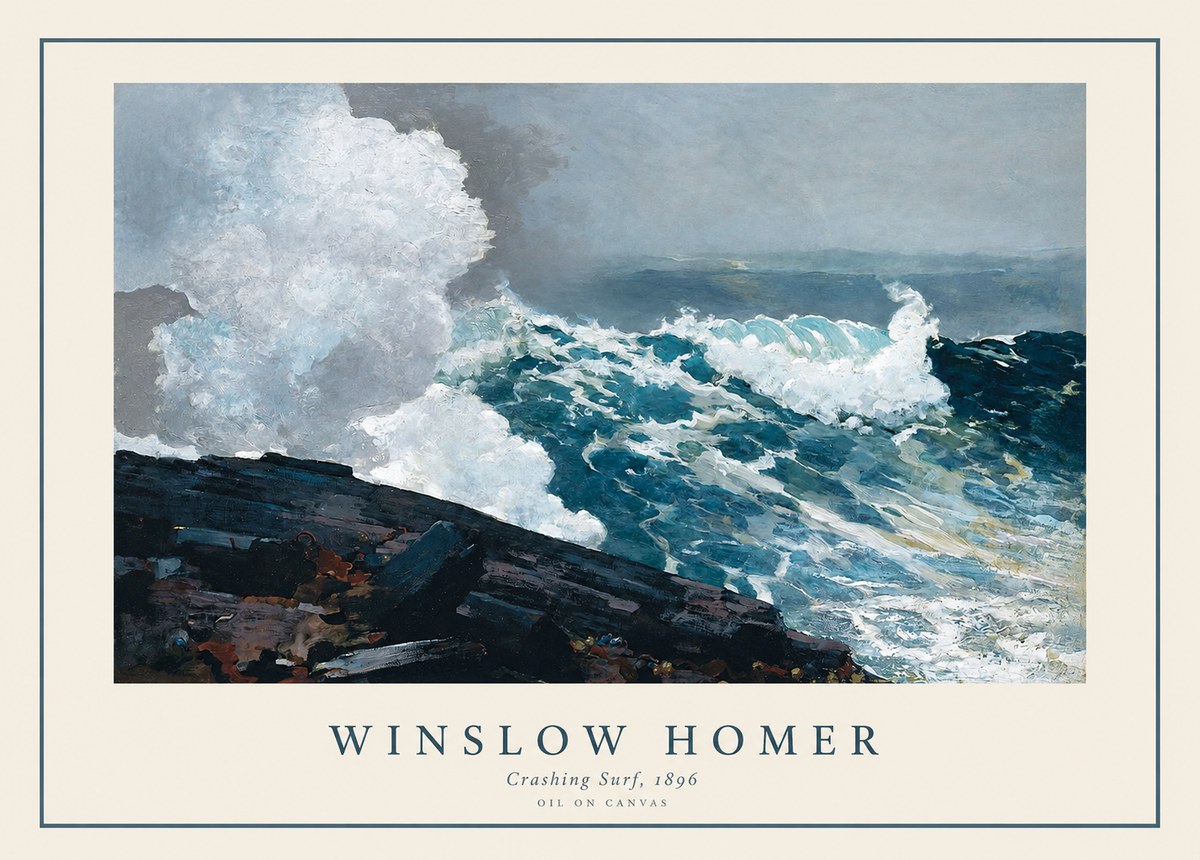 Winslow Homer Crashing Surf, 1896 No1 - Plakát