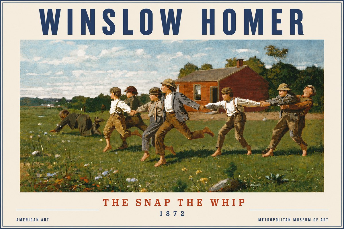 Winslow Homer The Snap the Whip No3 - Plakát