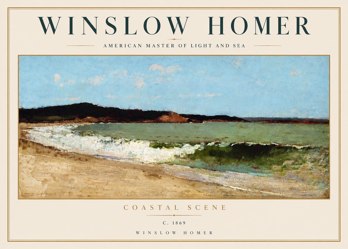 Winslow Homer Coastal Scene No4 - Plakát