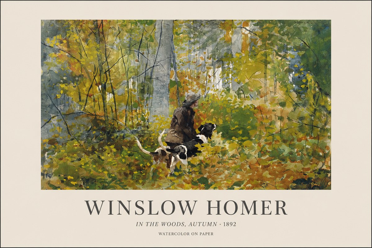 Winslow Homer In the Woods, Autumn No1 - Plakát