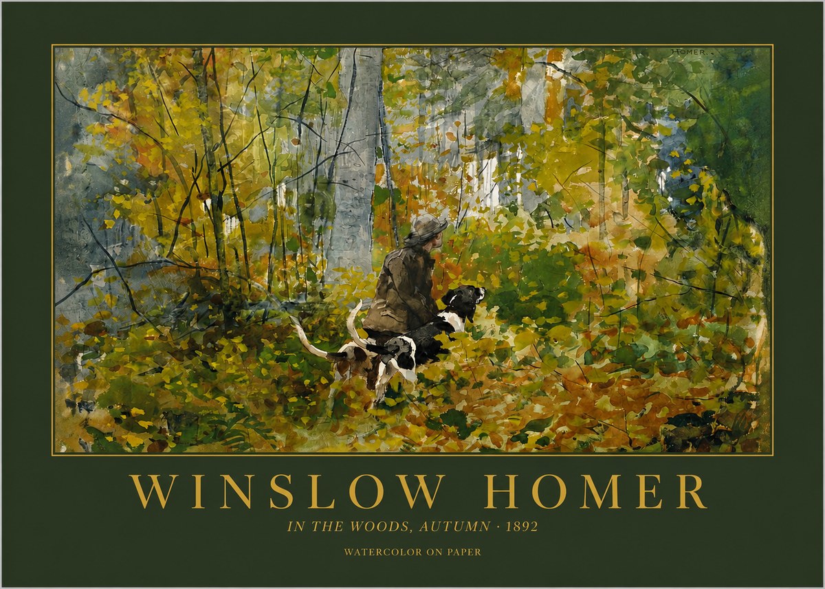 Winslow Homer In the Woods, Autumn No2 - Plakát