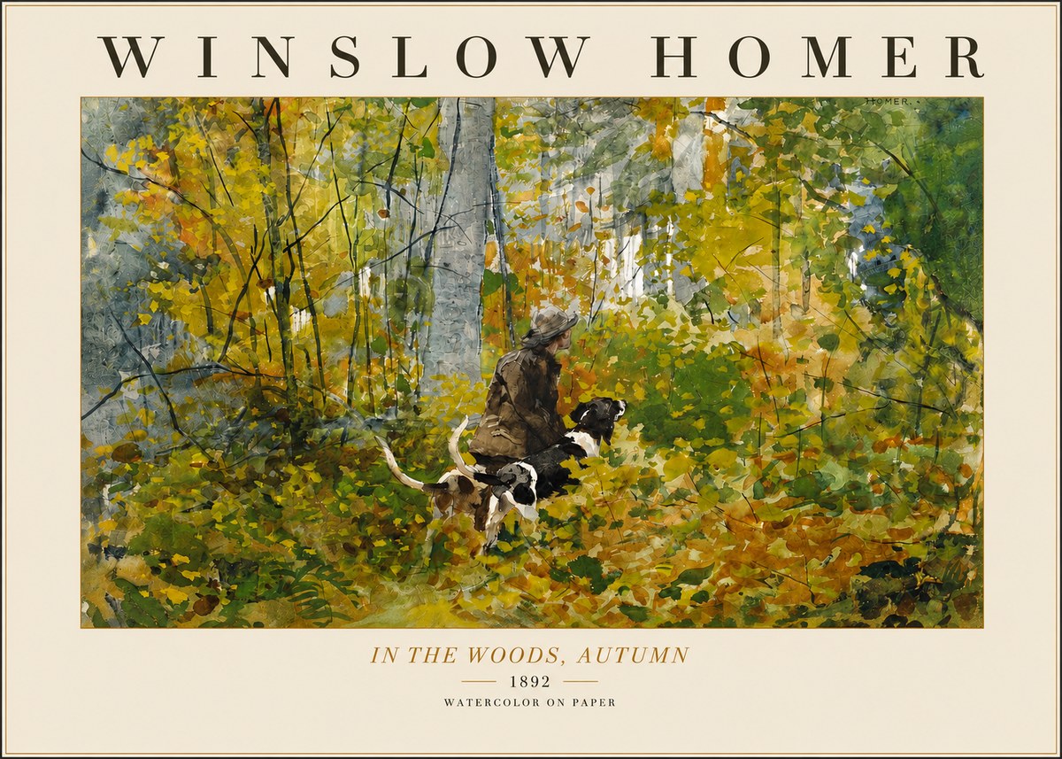 Winslow Homer In the Woods, Autumn No3 - Plakát